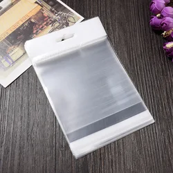 100pcs Transparent Self Adhesive OPP Plastic Bags with Hole 10*13.5CM DIY Handmade Jewelry Accessories Packaging Display Pouches