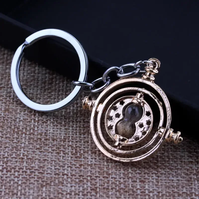 Time-Turner Keychain Hourglass Pendant Keyring Jewelry Fashion Toy Trinket Party Time Converter Cosplay Accessory High Quality