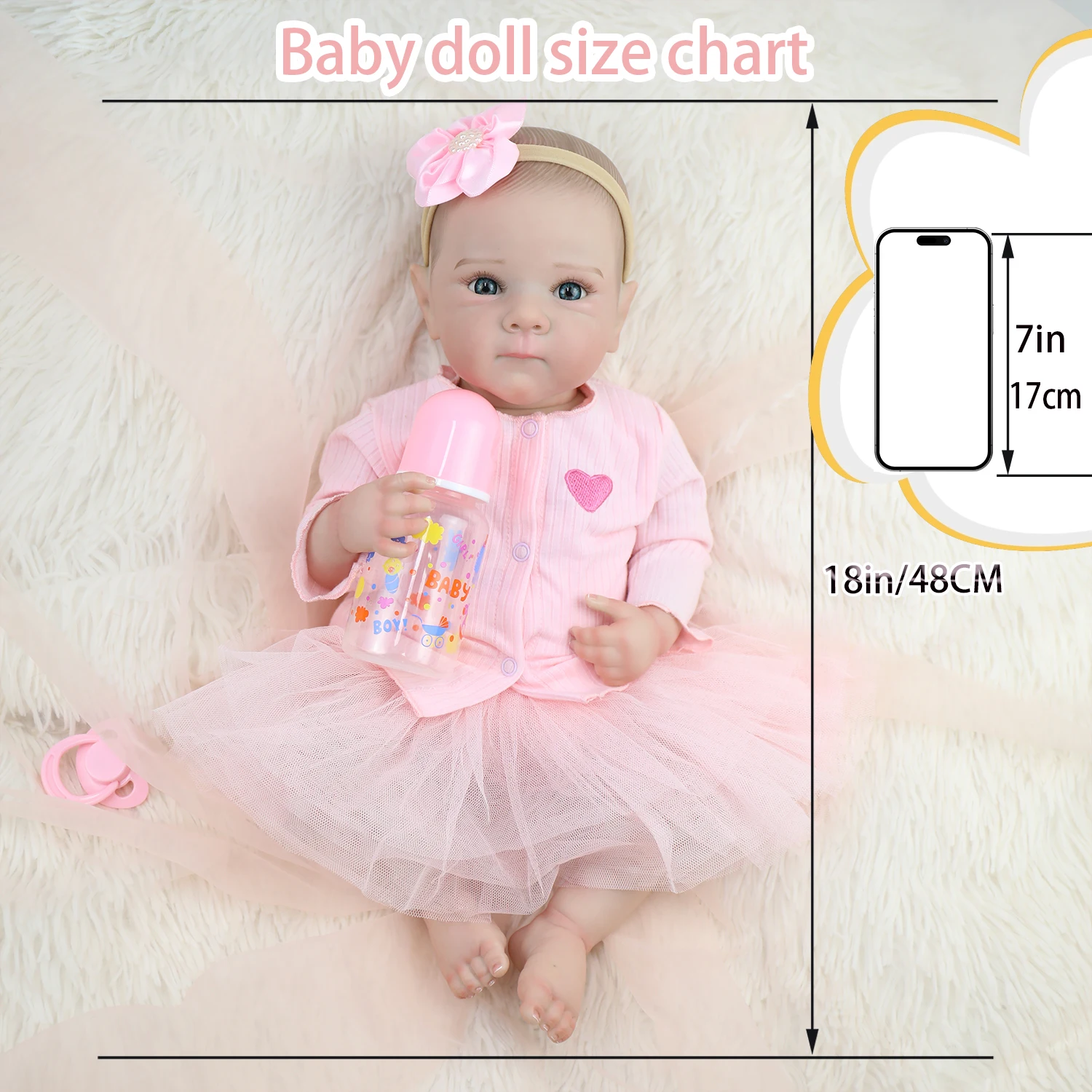 18 بوصة بيتي بيبي تولد من جديد فتاة كامل الجسم سيليكون الفينيل دمية مع اليد مفصلة رسمت الجلد تحصيل الفن دمية هدية الكريسماس #1