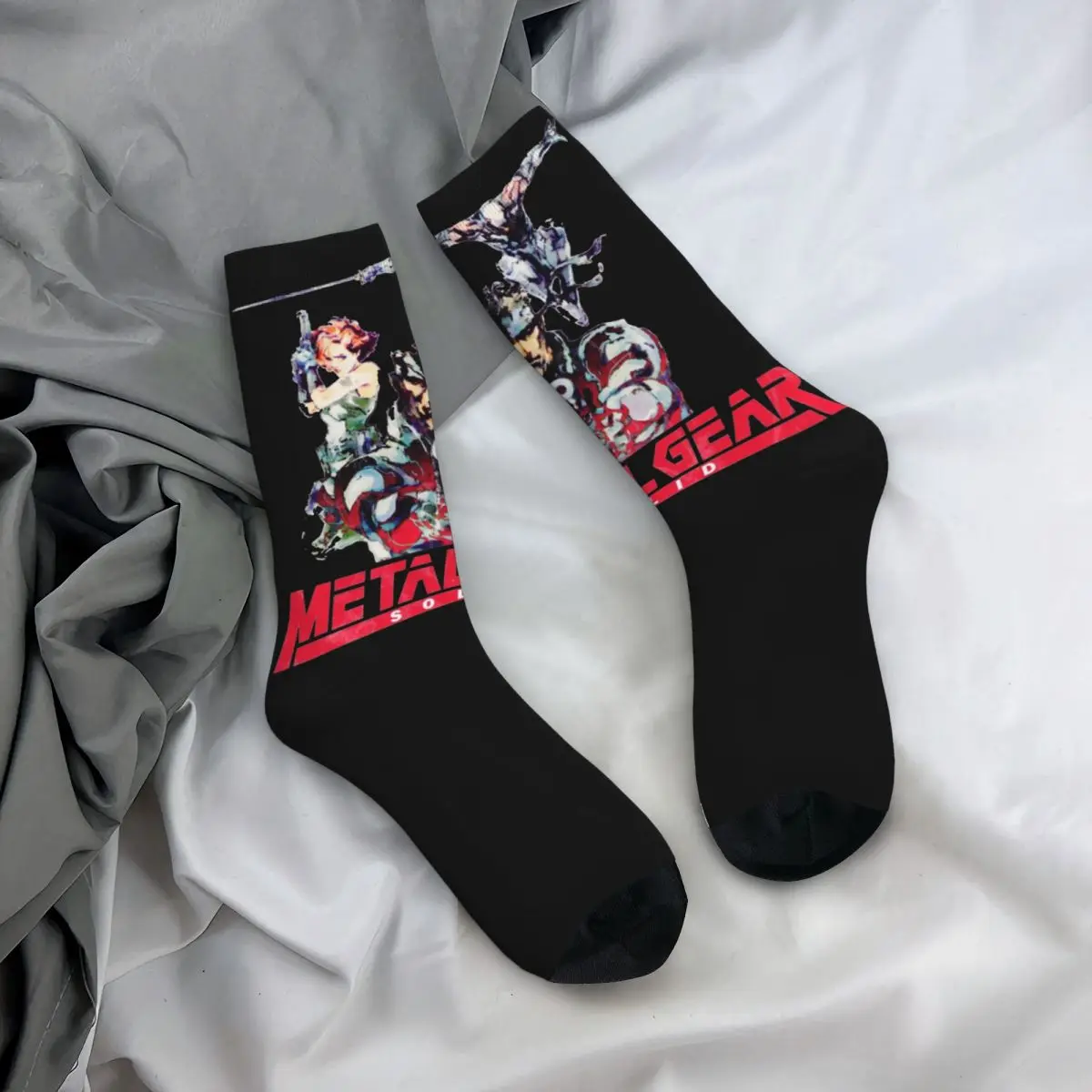 

Retro Metal Gear Solid Military Game Gaming Theme Design Dress Socks Outfits for Women Flexible Printed Socks