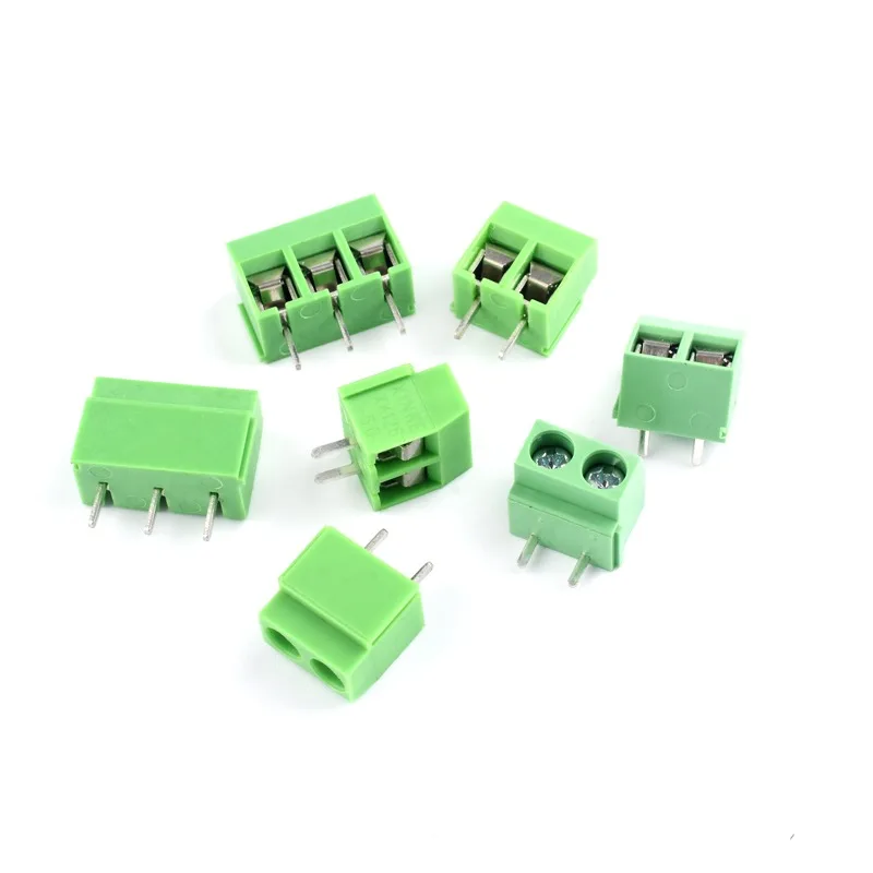 

1000pcs/lot DG/KF/126-5.0 Screw PCB Terminal Block 2P 3P Iron Pin Copper Pin 250V/8A Straight/Bending Pin