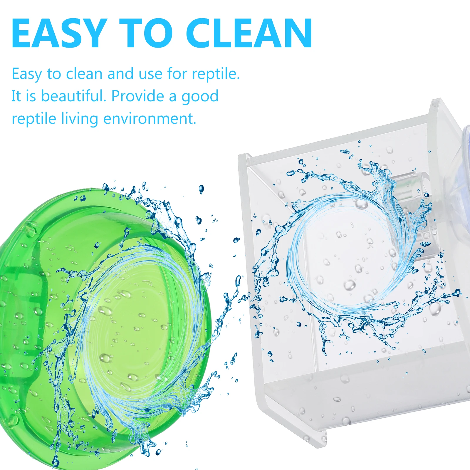 

2Pcs Reptile Water Feeder Drinker Bowl Safe Long Lasting Use Unique Design Home Ornament Reptile Water Feeder Gecko Food Bowl