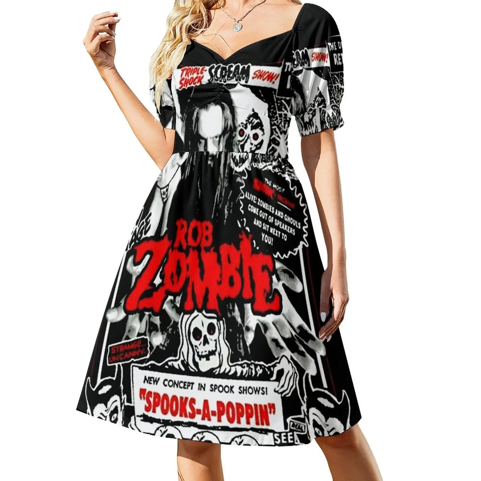 

Vintage rob zombie band art Short-Sleeved Dress Party dresses for women Women long dress prom clothes