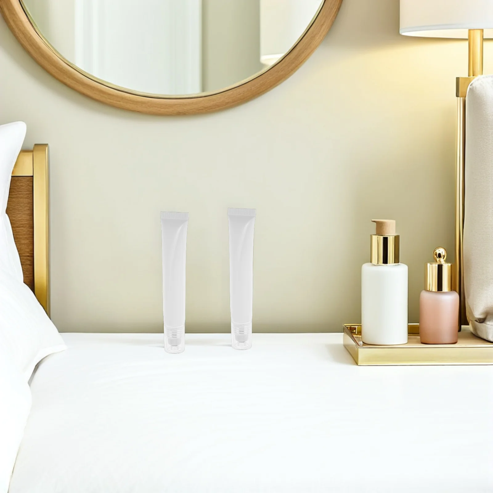 

5pcs 20Ml Eye Cream Dispenser Tube Refillable Squeeze Soft Tube With Rollerball For Travel Skincare Serum Face Cream Essential