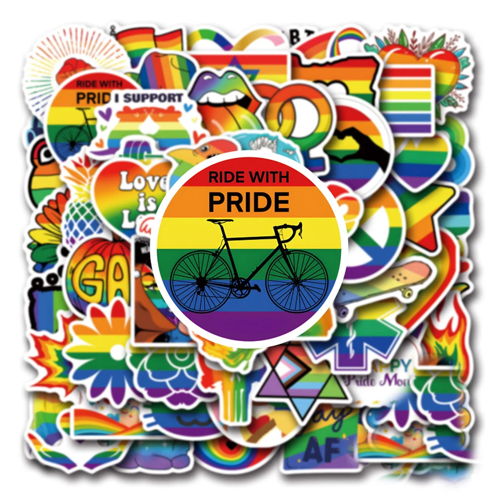 10/30/50/110pcs LGBT Gay Pride Stickers Colorful Rainbow Graffiti for Laptop Phone Case Skateboard Water Bottle Cartoon Sticker