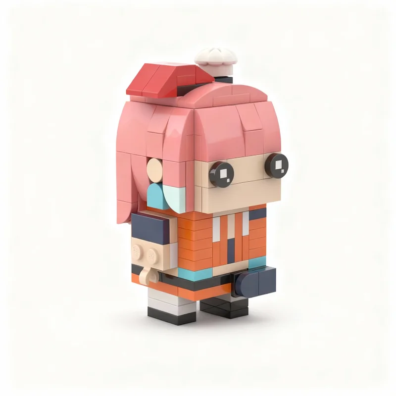 161pcs MOC Takanashi Kiara Brickheadz Headz Building Blocks Construction Pack Hobby Series Collectible Ace Toy Gift For Adults