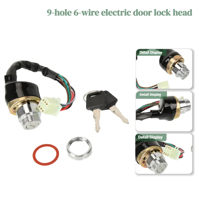 ATV 3 Position 6 Wire Ignition Switch with 2 Keys for Car Motorcycle Dirt Bike and Go Kart Scooter
