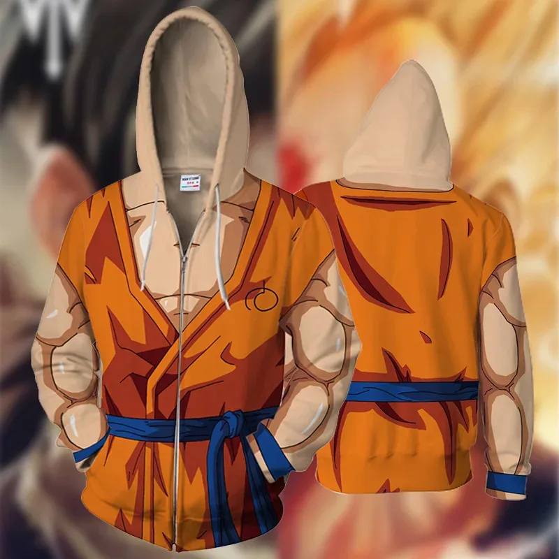 

2025 enen аниме Dragon Ball Kakarotto толстовки Master Roshi косплей с капюшоном Vegeta 3D печать толстовка на молнии одежда с капюшоном Jac