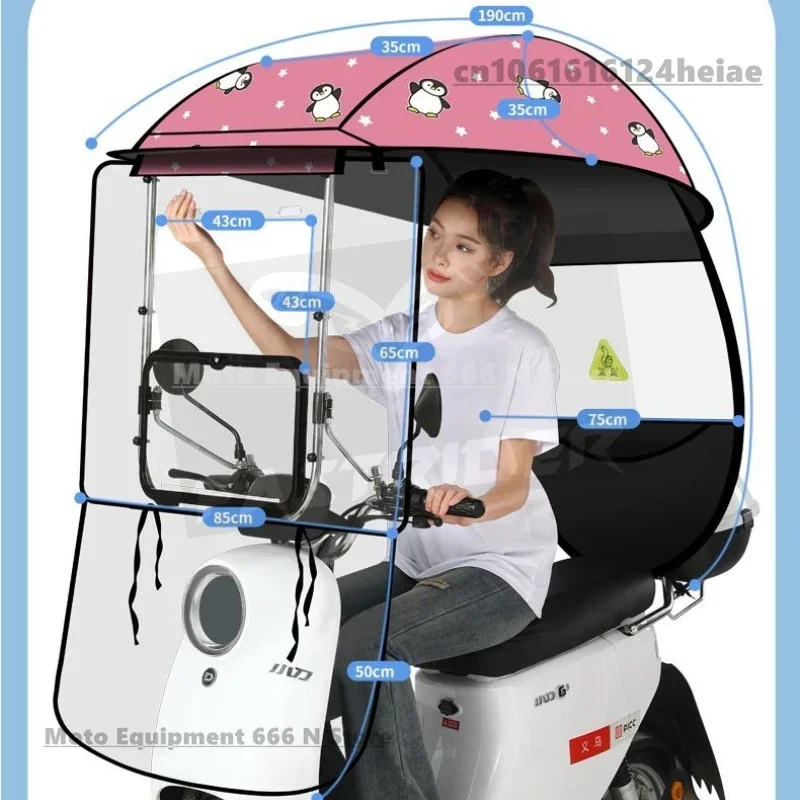 Fully Enclosed Canopy for Electric Vehicles Motorcycle Windproof and rainproof Thickened Canopy Winter 오토바이 캐노피