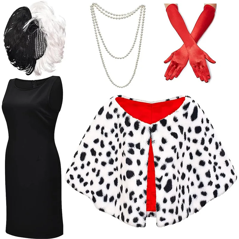 Hot Queen DeVil Cruella Cruella disfraces Cosplay disfraces de Carnaval de Halloween mujeres adultas
