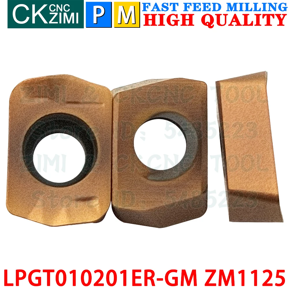 LPGT010201ER-GM ZM1125 LPGT 010201ER GM Carbide inserts Fast feed milling inserts Tools CNC metal lathe Indexable milling tools