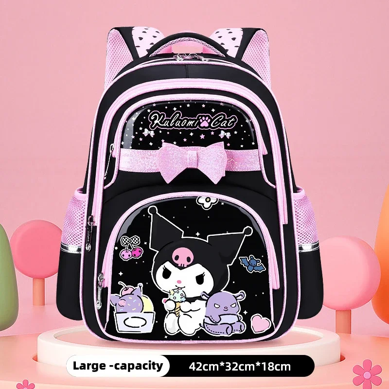 Sanrio Kuromi Mymelody Waterproof Backpack, Cute Cartoon Large Capacity School Bag, Fashionable Casual Daypack, Multiple Pockets