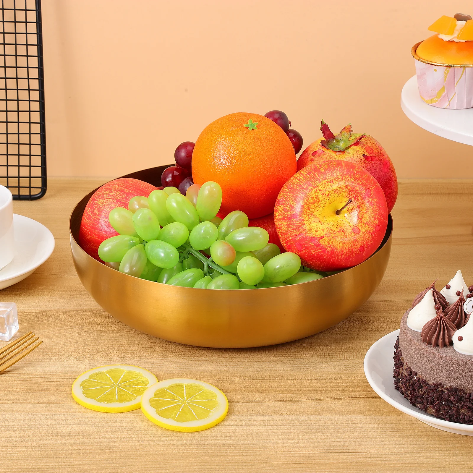 

Stainless Steel Ramen Bowl Large Capacity Fruit Salad Dessert Serving Bowl Multi-Function Kitchen Accessory Home Accessory