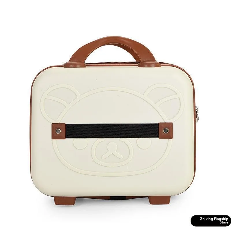 Portable  Travel Bear Cosmetic Box Gift Handbag 14 Inch Cartoon Password Box Luggage Box Oujiawei Brand PC+ABS Material
