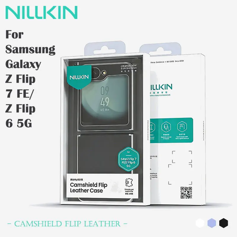 

For Samsung Z Flip 7 FE/6 Case, NILLKIN CamShield Flip, Metallic Frame Design, Ultra Slim 0.8mm, Full Body Magnetic Protection