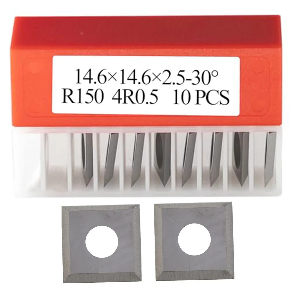 

10pcs Carbide Inserts 14.6x14.6x2.5mm 30 Degree Cutting Angle For Woodworking Spiral Blade Lathe Tool Accessories