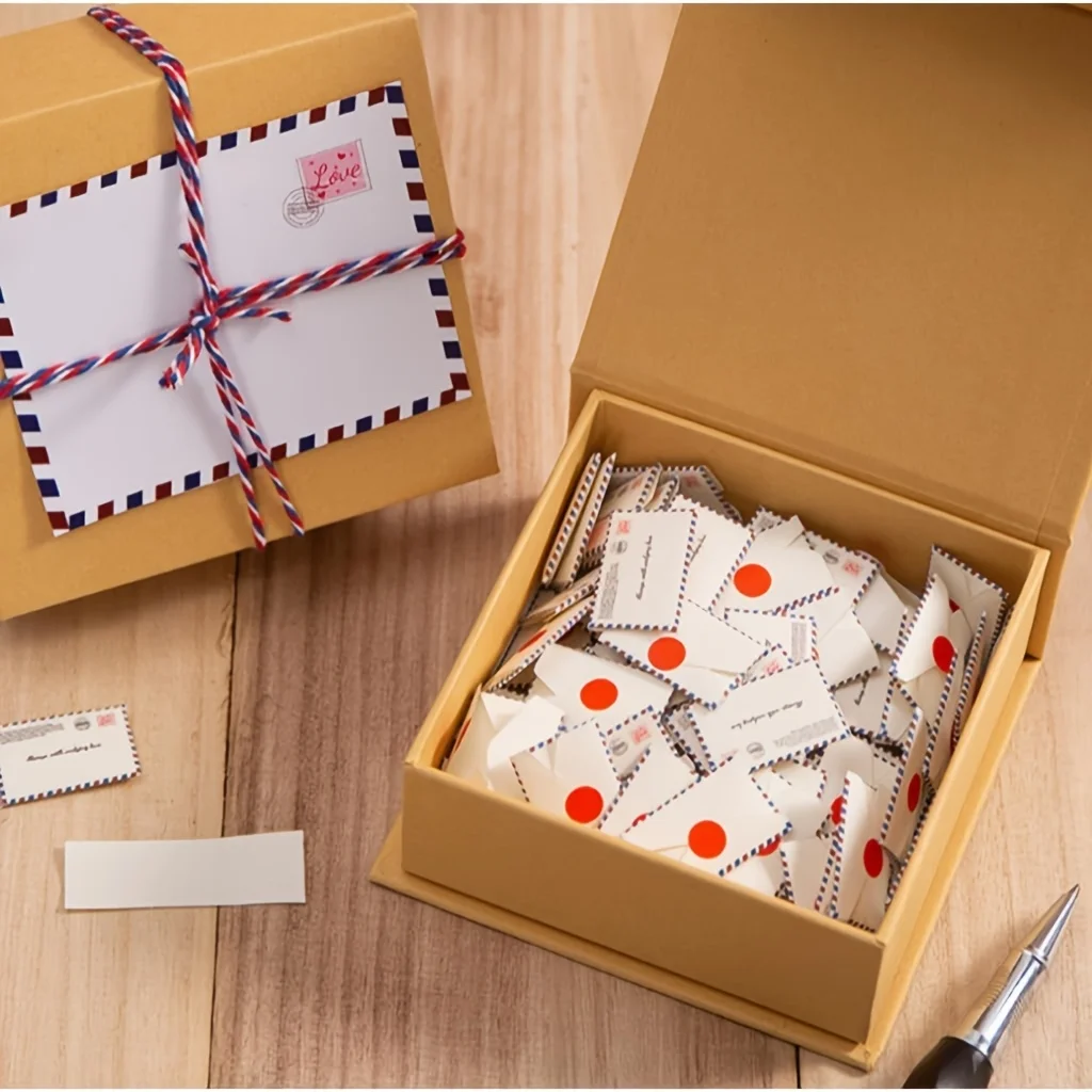 52 love letter sets, mini envelopes, festival blessing envelopes, suitable for weddings and Valentine's Day