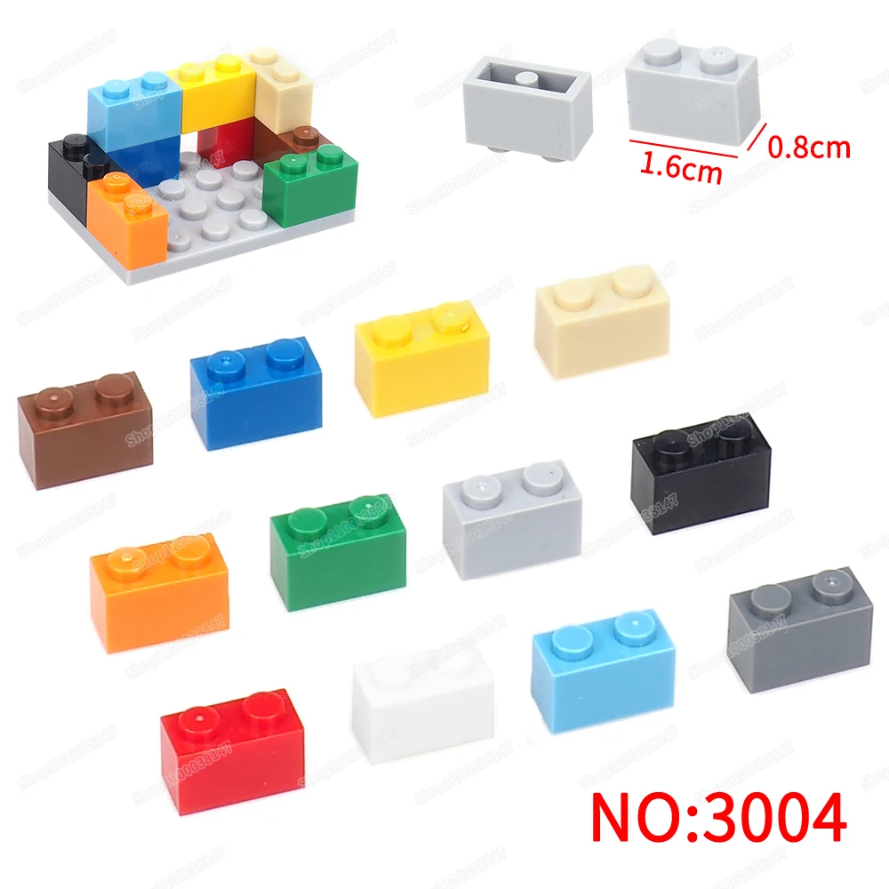 3004 Building Block 1x2 punti Basic High Brick Moc accessori modelli figure scene serie militare parti regalo per bambini giocattoli fai da te