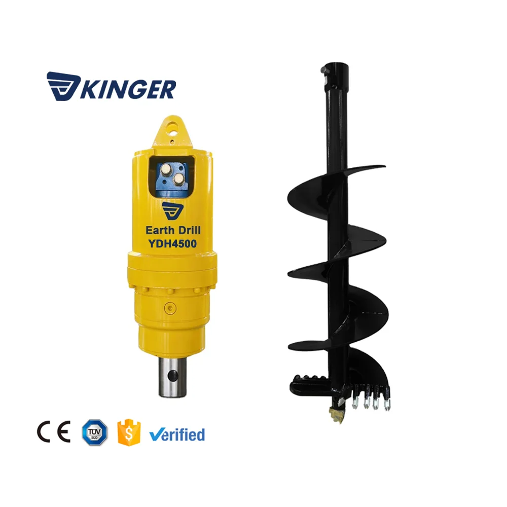 KINGER new design YDH 4500 hydraulic earth auger tree planting earth auger