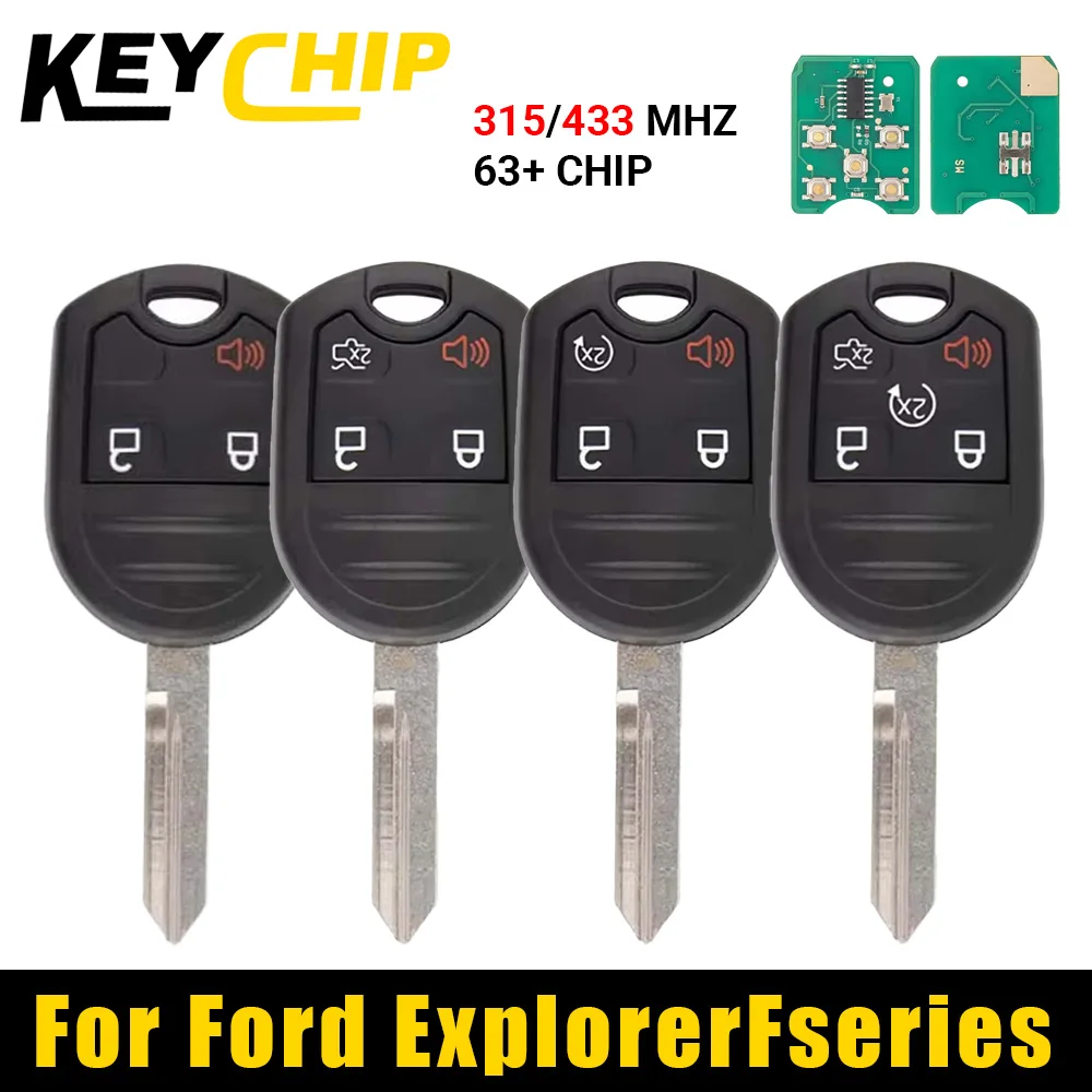 KC para Ford Explorer Edge Expedition Flex Focus Fusion Mustang Lincoln 2007-2015 con más de 63 CHIP 315MHz llave remota de 5 botones para coche