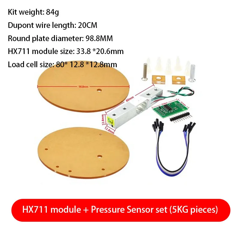 Digitaler Wägezellen-Gewichtssensor HX711 AD-Konverter Breakout-Modul 1 kg-20 kg tragbare elektronische Küchenwaage für Arduino-Waage – Detail 3