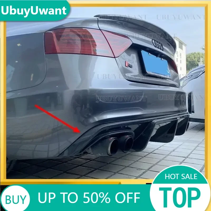 Rear Bumper Diffuser Lip Spoiler For Audi A5 Sline S5 Coupe 2012-2016 Convertible Real Carbon fiber Non for A5 Standard