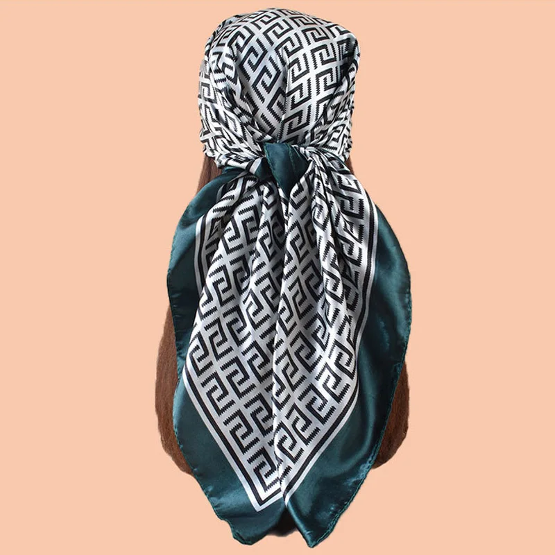 عالية الجودة وشاح حريري وشاح علوي أغطية الرأس النساء أربعة مواسم الشعر الأوشحة الحجاب فولارد الفاخرة باندانا فام الحجاب 90*90 سنتيمتر