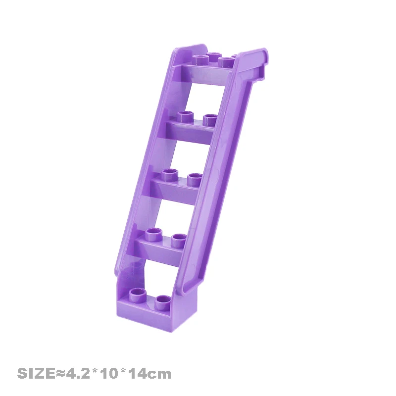 Big Building Blocks Parts Pipeline Playground Slide Ladder Swing Spin Gear Compatible Duploes Assemble Bricks Toys for Children