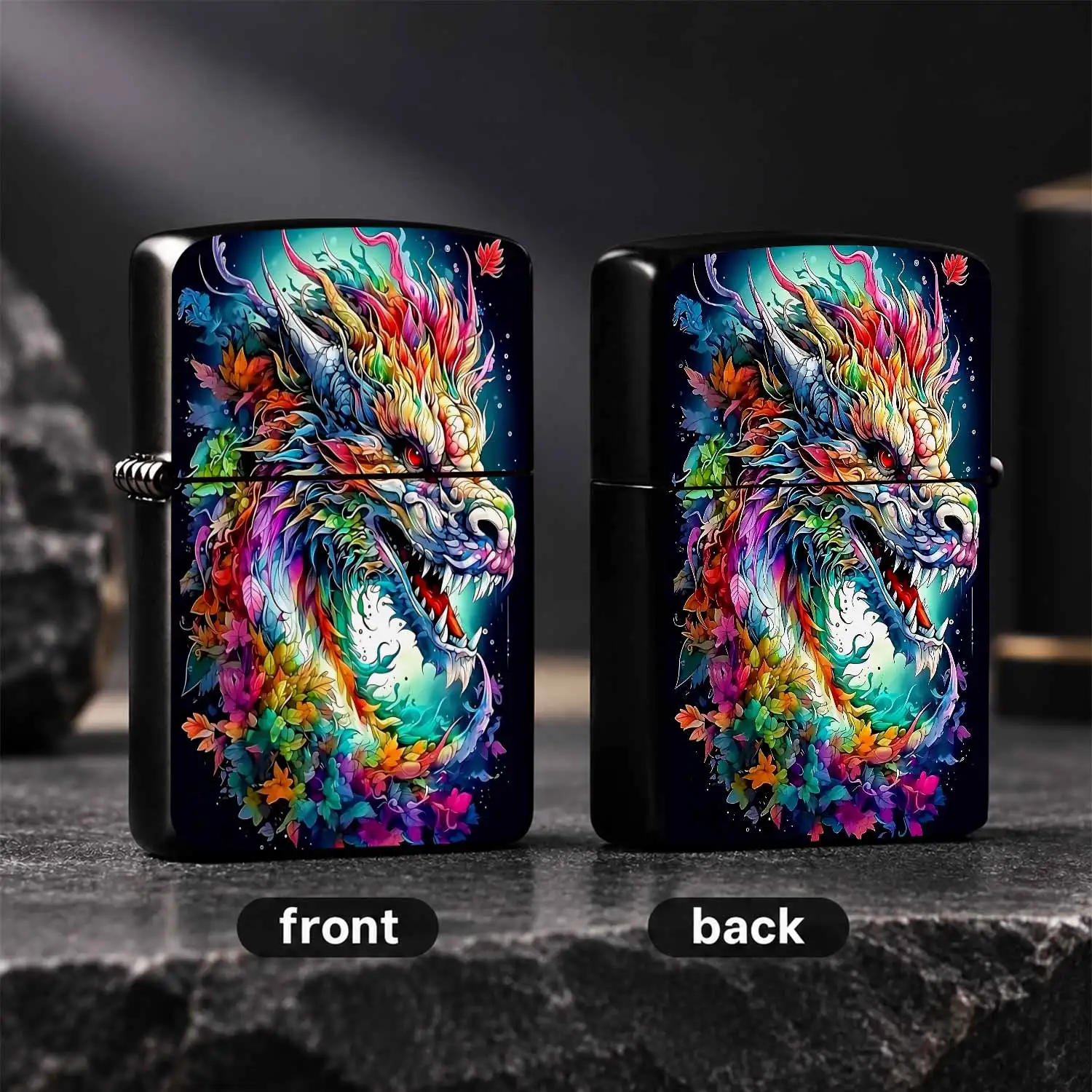 ColorfulStyle Auspicious Dragon Themed Lighter, Creative Psychedelic Dragon Head Floral Decoration, Trendy Unique Art Collectible Ornament, Portable Daily Practical Goodie, Thoughtful Holiday Gift for Friends and Hobbyis A Humorous And Inte