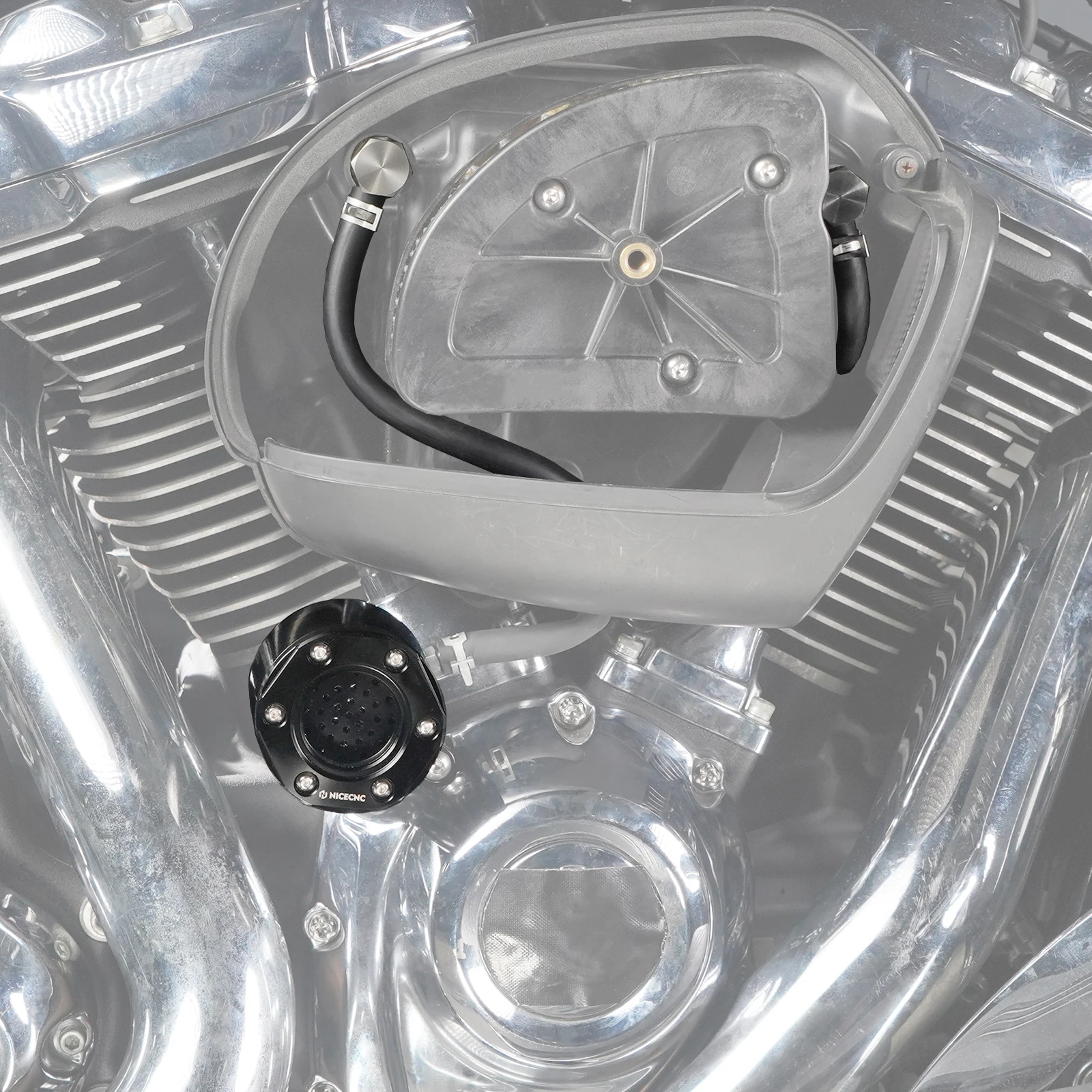 1x External Breather Kit for Harley Street Glide FLHX/S Road Glide FLTRX/S 17-23 Breakout Fat Street Bob Fat Boy Low Rider 18-20 view 2