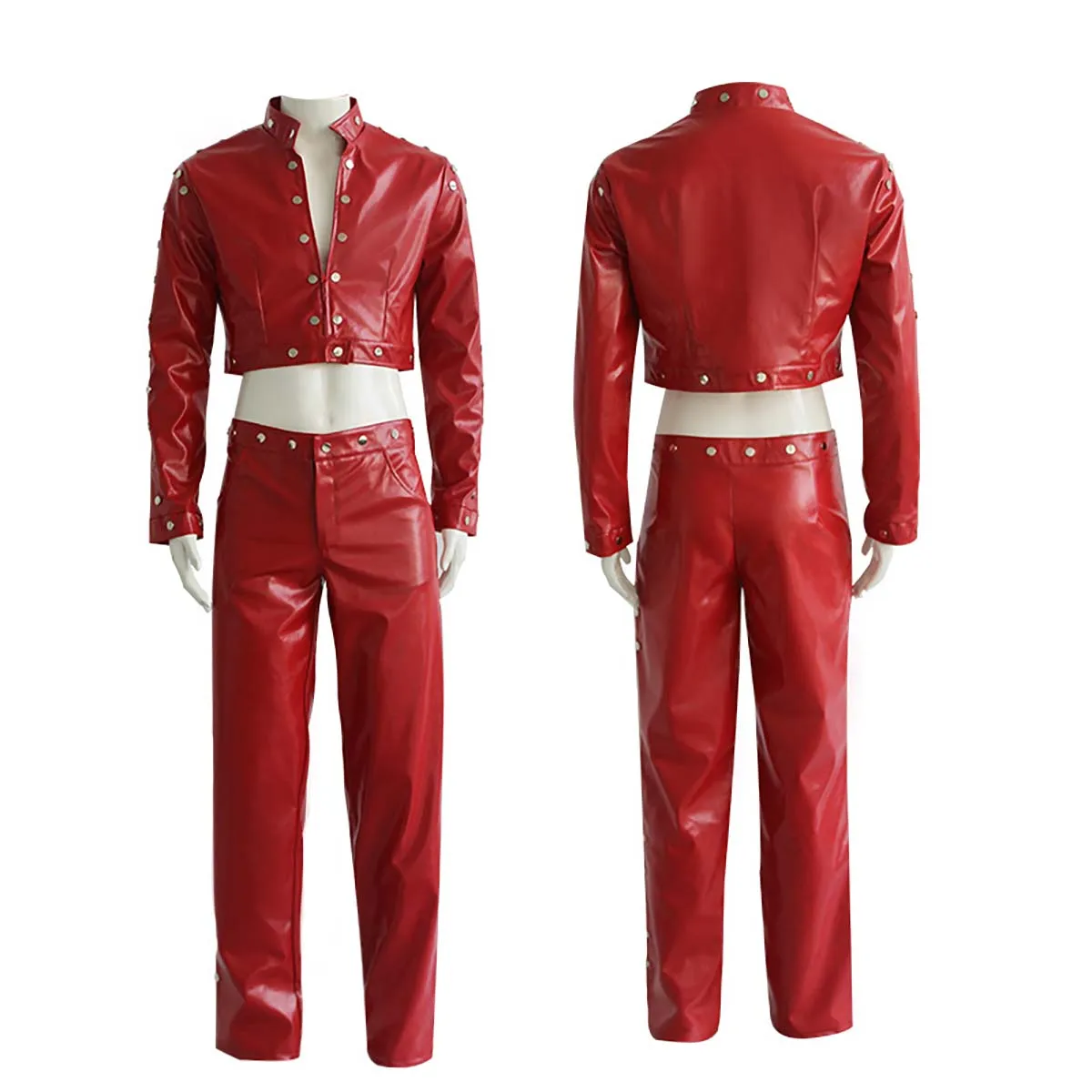 

Adult Men Halloween the Seven Deadly Sins Red Leather Jacket Leather Pants Ban Cosplay Costume
