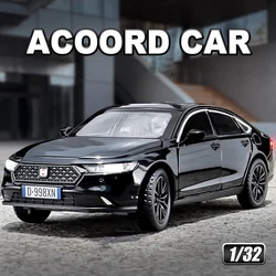 2024 New 1:32 Honda Accord Alloy Muscle Car Model Sound and Light Pull Back Children's Toy Collectibles Birthday gift