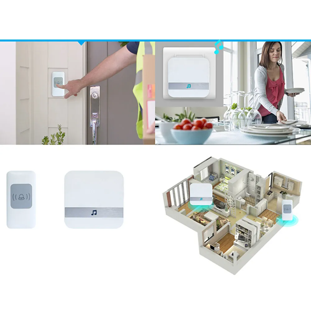 สมาร์ทไร้สาย300M Range 52 Chimes WiFi ยินดีต้อนรับ Doorbell US EU กันน้ำ300M รีโมทสมาร์ท bell Chime