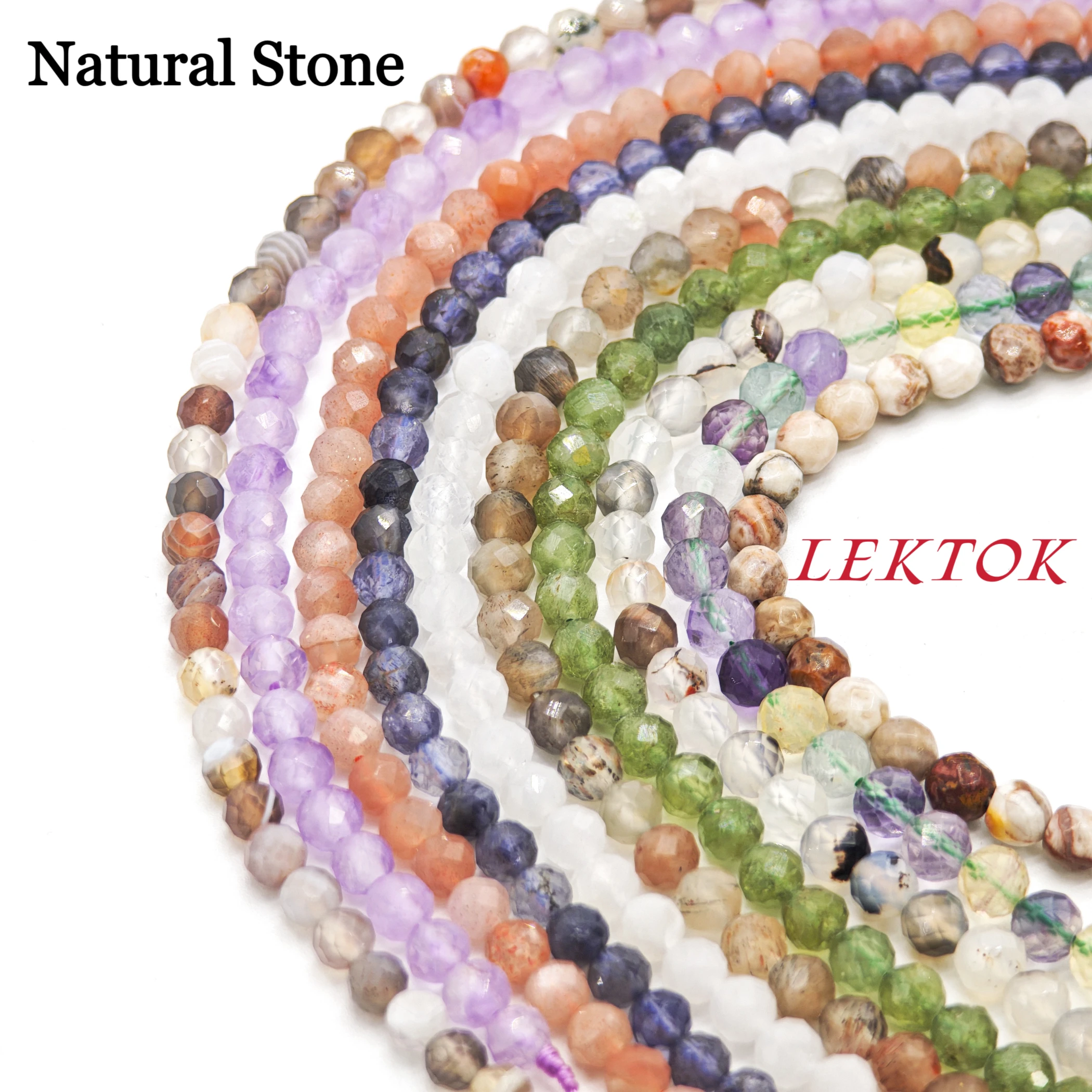 

4MM Premium Faceted Natural Gemstone Beads Tailored for DIY Jewelry Making - Unbeatable Bulk Discount Offers