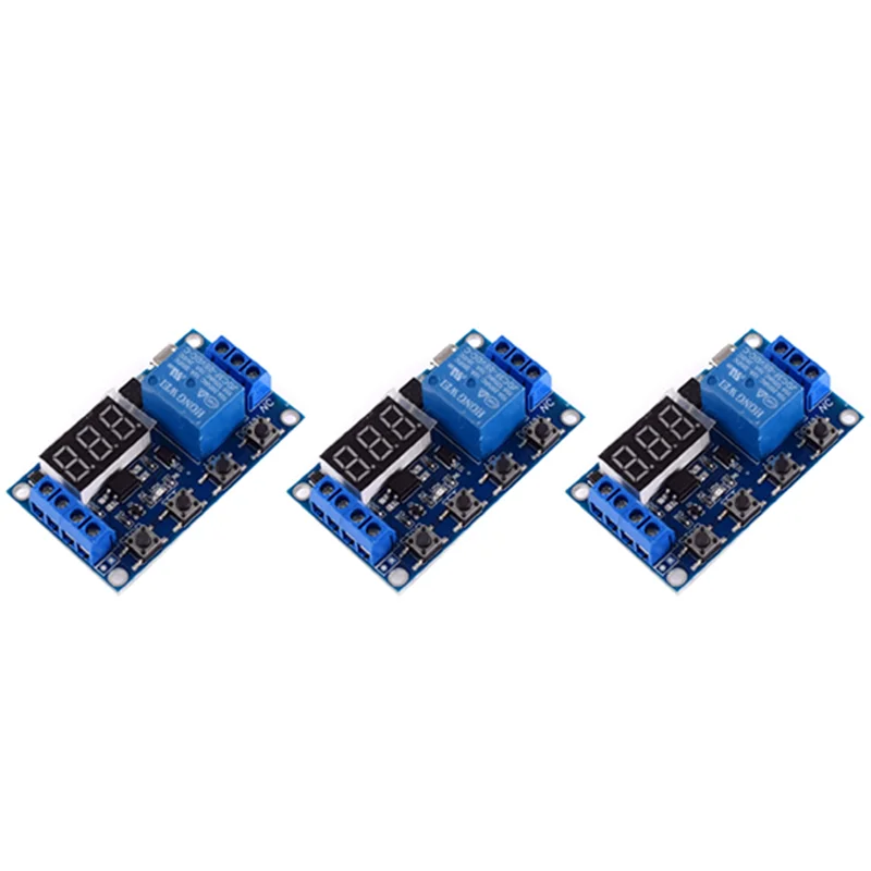 【Shopper’S Favorite】3X DC 6-30V Support Micro-USB 5V LED Display Automation Cycle Delay Timer Control Off Switch Delay Time Rela