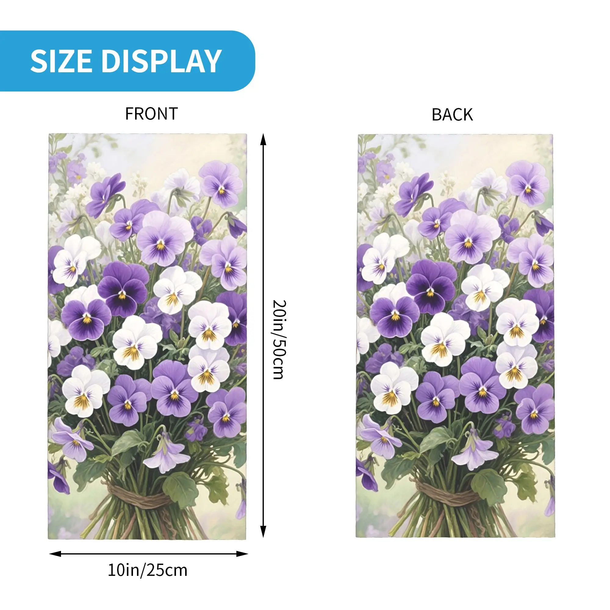 Violet Flower Bouquet February Birth Botanical Bandana Neck Cover Printed Magic Scarf Balaclava Outdoor Sports Unisex Windproof