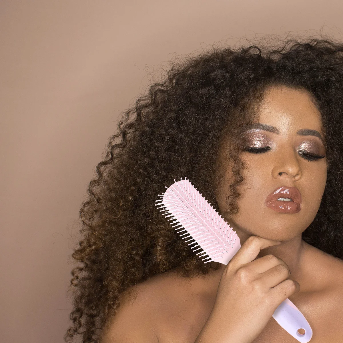 

1Set Hair Massage Comb ABS Material 3 Size Hairdressing Brush Ergonomic Handle Relaxing Massager for Salon Home Use Pink