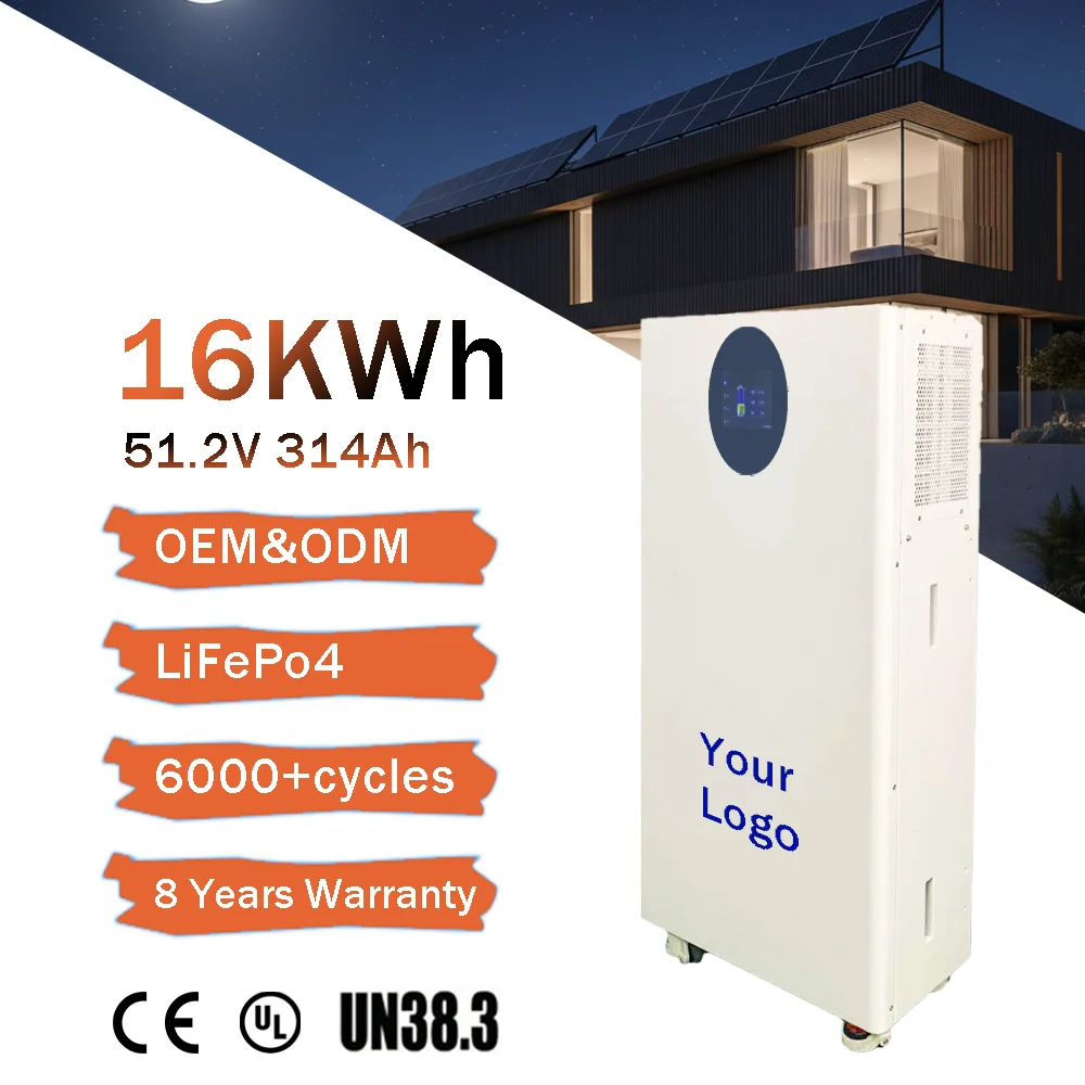 Rechopower 16kWh All-In-One Solar System 51.2V 314Ah Energy Storage Battery Home Power Wall-Mounted Li-ion Lifepo4 Battery