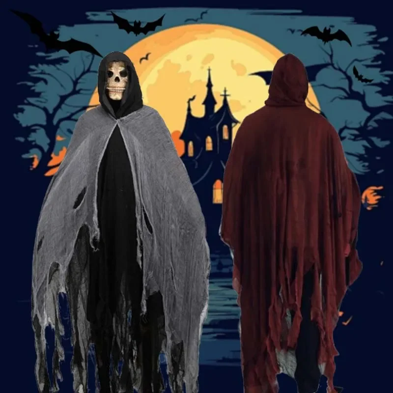 

1/2/3 шт. Хэллоуин плащ накидка Cos зомби скелет призрак косплей костюм реквизит страшные жуткие вечерние украшения аксессуар