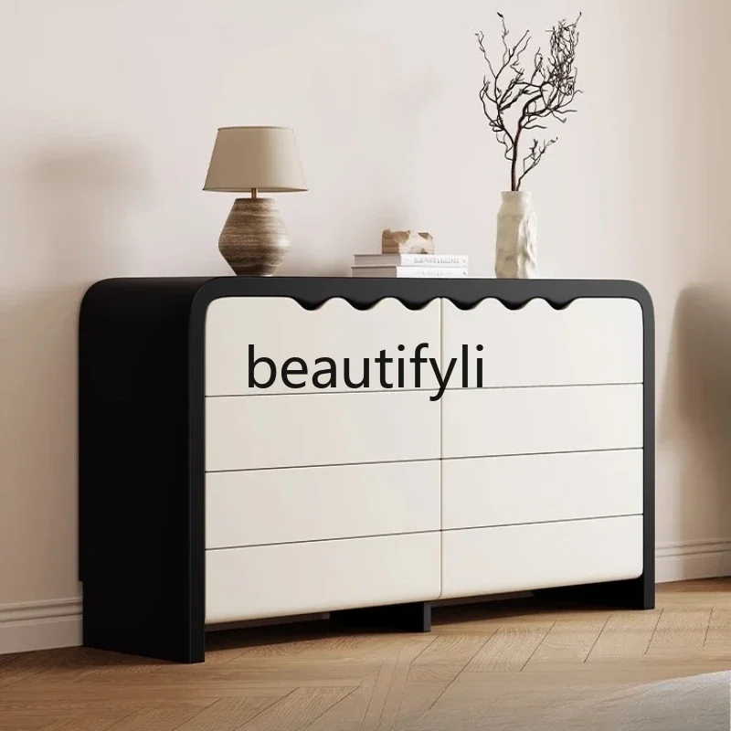 

Dining side cabinet, living room wall locker, multi-functional solid wood locker