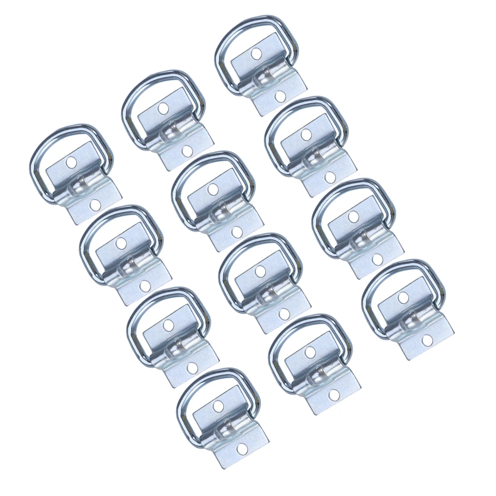 

12 Pcs D ring Tie Down Anchor Heavy Duty Zinc Plated Steel Trailer Accessories Round Rings for Transport Stability Durability