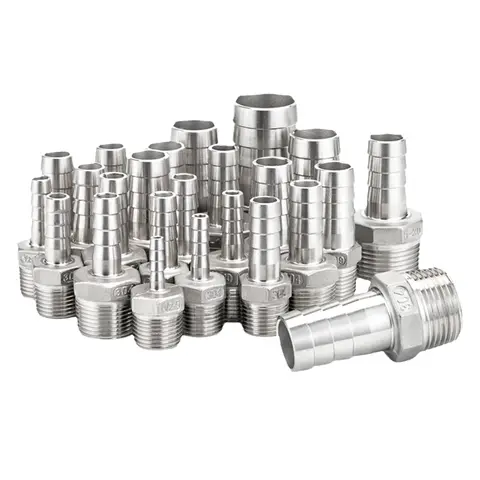 Hose Barb Connector 304 Stainless Steel 1/8" 1/4" 3/8" 1/2"BSP Male Thread Pipe Fitting pagoda connector Coupling Tail Connector