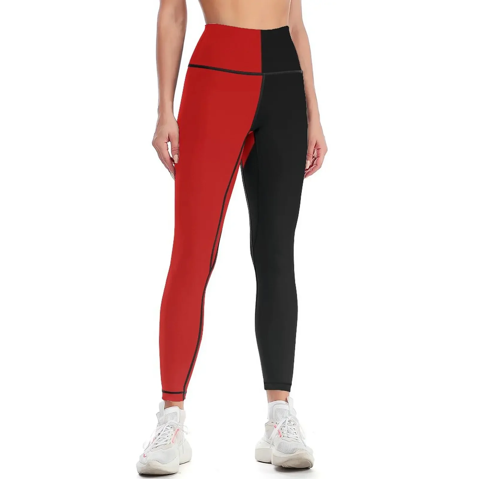 

Harlequin (black and red) Leggings legging push up flared sport set for girls Womens Leggings