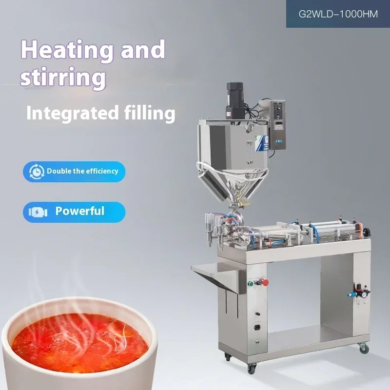 G2WLD-1000HM Double Head Heating Pneumatic Paste Viscous Sauce Honey Machine for Beverages  Filling Machine