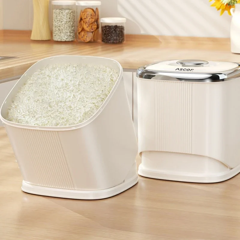 Thick PP Rotating Rice Container  Anti-Moisture Rice Bin Timer Dial Cat Food Storage Can  High-Temperature Grain Container