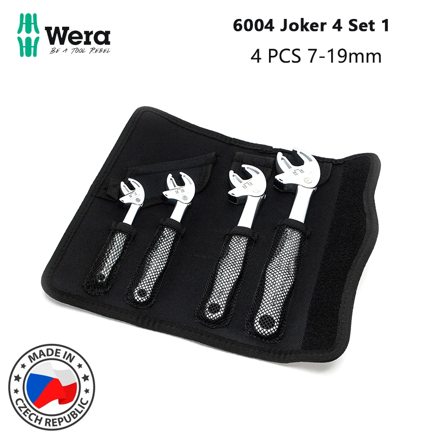 

WERA 6004 Joker 4 PCS Adjustable Wrench Set With Tool Bag Muti-Function Self-Setting Spanner Sets 05020110001