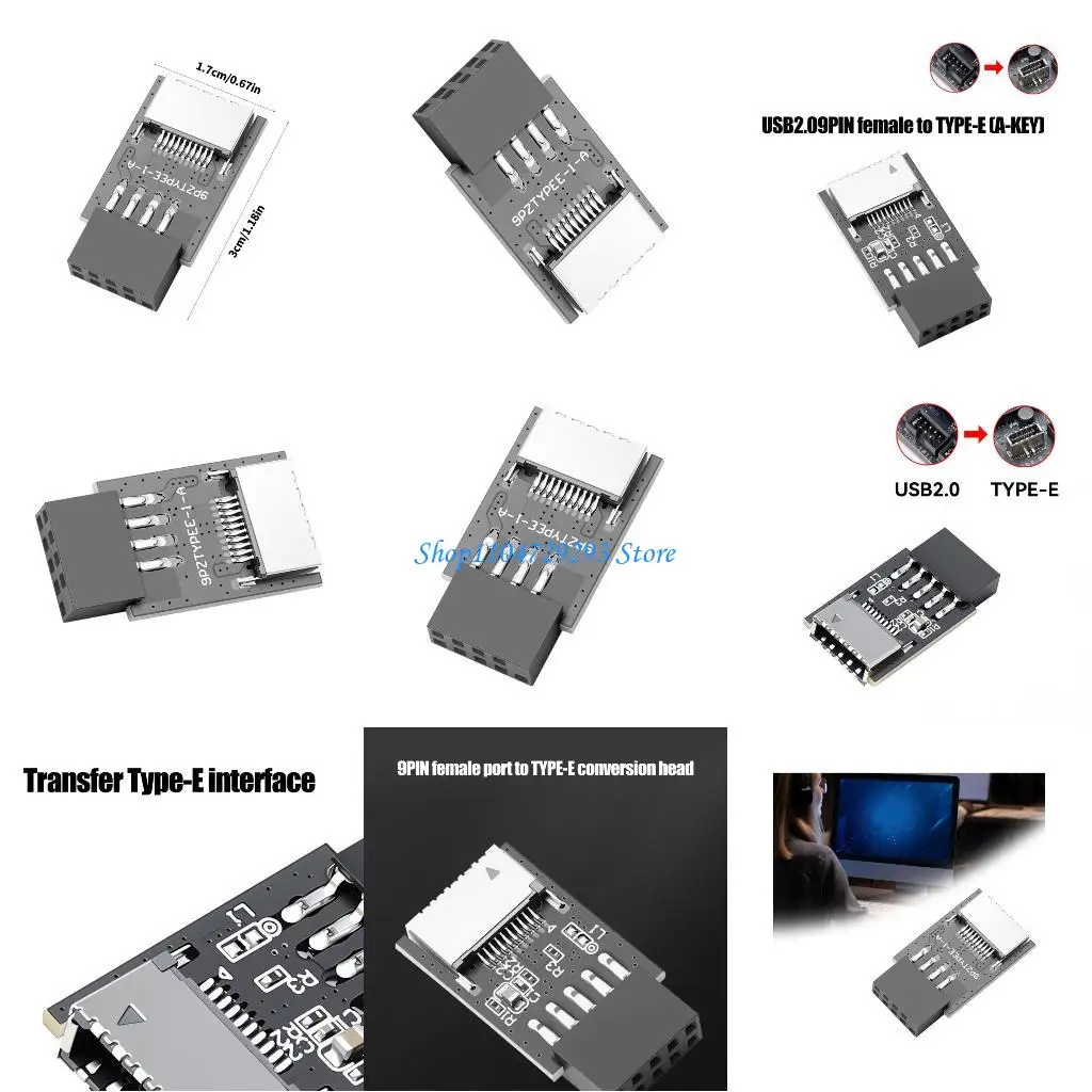 

Y2GD Motherboard USB2.0 9Pin to Type E Front Connector Converter Mainboard 9Pin Type E Adapter 9Pin USB Header for Desktop