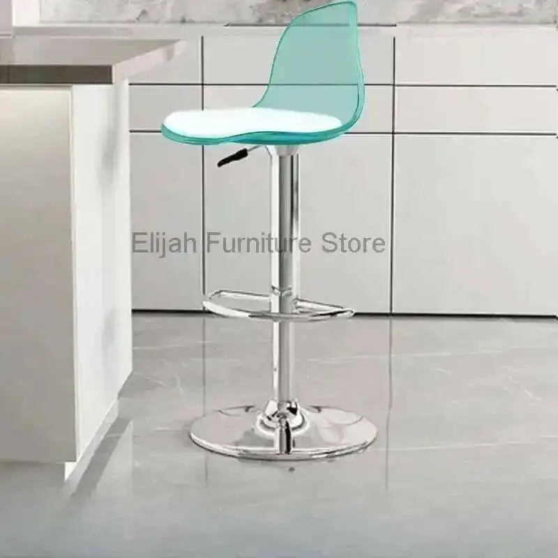 

Chair Bar Design Swivel Acrylic Modern Transparent Counter Kitchen Chair Nordic Island Metal Chaise De Bar Furniture HD50BY