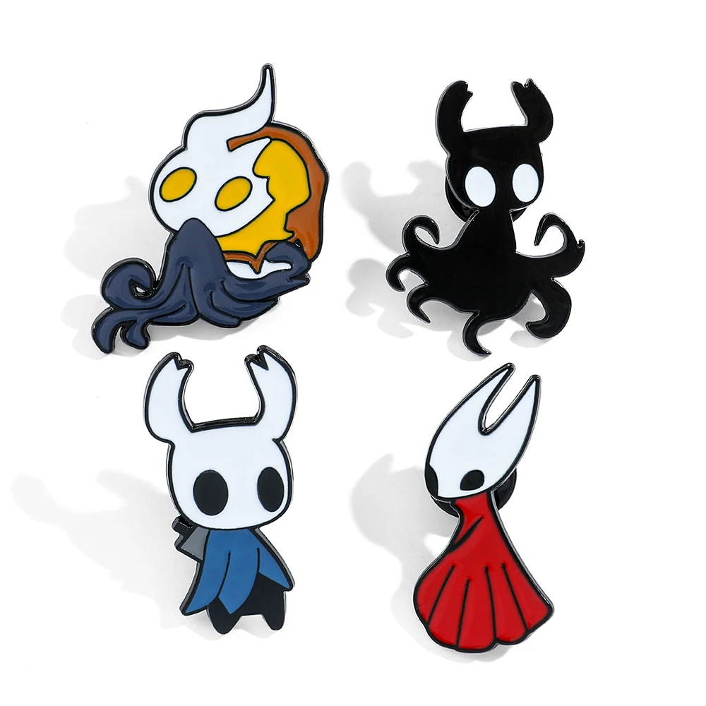 Classic Hollow Knight Enamel Lapel Pin Series Hat Backpack Clothing Decoration Cartoon Metal Emblem Brooch Fun Gift for Children