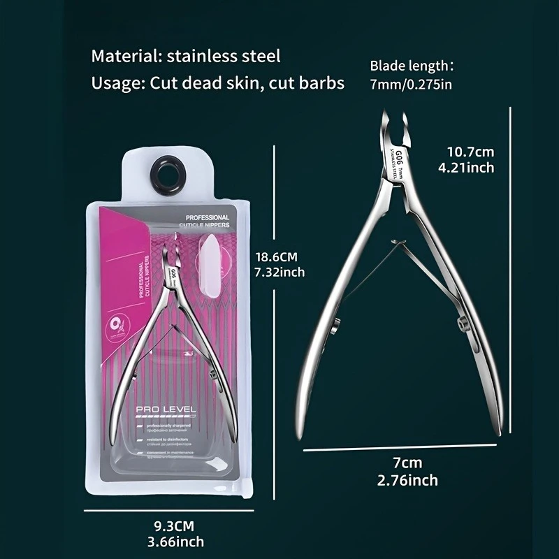 날카로운 칼날이 있는 전문가용 스테인리스 큐티클 트리머 - 정밀한 매니큐어 및 페디큐어를 위한 이중 스프링 손톱깎이